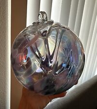 Hand blown Glass Orb Witch Ball Sun Catcher Made In Poland Iron Art Ornament picture