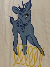VTG JUVENILE CHILDRENS BABY DEER ELEPHANT LION ZOO ANIMAL FABRIC PURITAN 36W 5YD picture