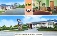 Maywood Motel Portland Oregon OR AAA Autos Motels Multiview Postcard E11 picture