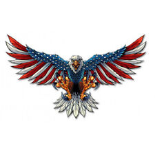 Eagle With U.S. Flag Wings Spread Cutout Metal Sign FLY044 picture