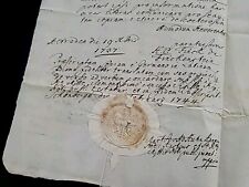 1744 Judaica Polish Signed Manuscript Document Letter Eagle Wax Seal Poland PL picture