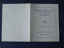 Wilkes Barre Pennsylvania PA Tuscan Lodge Free Mason 770 Masonic 1951 picture