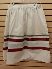NICE 2XL HOMEMADE WHITE HEAVY COTTON NATIVE AMERICAN INDIAN RIBBON DANCE SKIRT picture