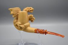 Large Dragon Pipe By Ali Handmade  Block Meerschaum-NEW Custom Made CASE#370 picture
