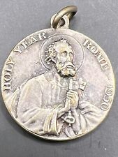 Catholic Pendant Medal Holy Year 1950 Rome PIVS Xll PONT MAXIMVS .800 Silver picture