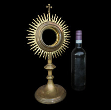 Antique Flanders Brass 1937 dated Monstrance religious picture