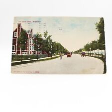 Milwaukee WI~Automobile & Horse Carriages On Lake Shore Drive~PM 1910~Vintage PC picture