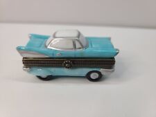 Porcelain Hinged Box 1950s Car with Hamburger Trinket Rk n Roll Midwest PHB NEW picture