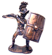 ON SALE Bronzed Metal Roman Gladiator Figurine, Exquisitely Made in Italy picture