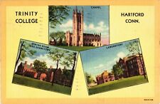 Trinity College in Hartford Connecticut Chapel Vintage c1951 Postcard picture