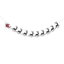 Banner Party Decorationsreindeer With Santa Sleigh Bannermantle Decor Bannersant picture