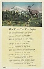 Vintage Postcard  WESTERN  OUT WHERE THE WEST BEGINS POEM  UNPOSTED picture