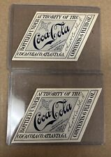 Pair Of COCA COLA 1917 UNUSED 6 Oz B/W Label (Scarce) picture