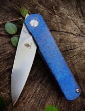CUSTOM “Icicle” Kizer Feist Lundquist -  Textured Anodized Titanium, S35VN picture