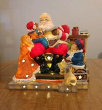 Vintage Musical Lighted Grandeur Noel Santa and Kids Celebrating Birth of Jesus picture