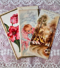 Vintage Cards Lot of 3 Slim Lovely Cards Vintage Greeting Cards picture