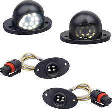 LED License Plate Light Tag Lamp with Socket Wiring Harness Plugs Compatible wit picture