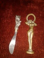 antique collectibles brass figurines vintage Lot Of 2 picture