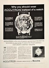 Accutron Timepiece By Bulova Watch 99.99% Accurate Vintage 1963 Print Ad 8x11 picture