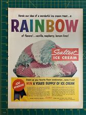 1959 Vintage Sealtest Ice Cream Rainbow Flavors Vanilla Raspberry Print Ad S1 picture