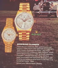 1985 ROLEX ORIGINAL COLOR PRINT AD FOR JULES R. SCHUBOT JEWELLERS GEMOLOGISTS MI picture