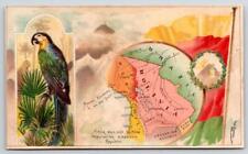 1890's BOLIVIA #66 PARROT ARBUCKLES TRADE CARD MAPS OF WORLD COUNTRIES picture