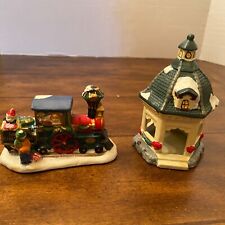 Village Accessories Christmas Train Gazebo Ceramic 4” A36 picture