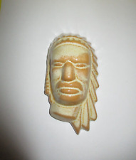 Frankoma Pottery Indian Chief Mask or Head Wall Hanging Light Brown Tan 4