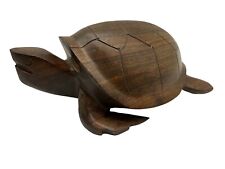 Large Vintage Sea Turtle/Tortoise Hand Carved Ironwood Sculpture 10.5” Long picture