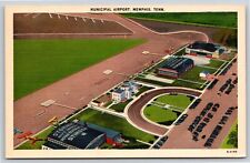 Transportation~Air View Municipal Airport Memphis Tennessee~Vintage Postcard picture