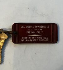 Vintage Del Webb’s Townehouse Fresno Calif. Fob & Room Key #1621 Very Nice Rare picture