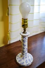 Vtg Laura Ashley Floral Ceramic Porcelain Table Lamp Blue & White Chinz 12