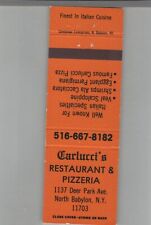 Matchbook Cover - Pizza - Carlucci's Restaurant & Pizzeria West Babylon, NY picture