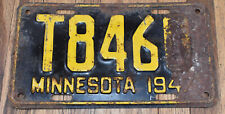 Vintage 1947 Minnesota T License Plate Tag T8460 picture