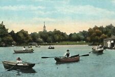 Chicago Postcard IL Boat House and Lagoon Washington Park White City Tower picture