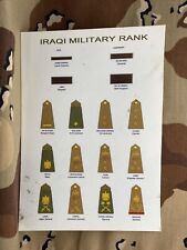 Original Post-2003 Iraqi Army Ranks Laminated Sheet picture