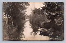 Channel from 4th to 5th Lake ~ Quincy Michigan RPPC Antique Parham Photo 1909 picture