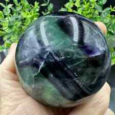 420g Natural Feather Fluorite Quartz Sphere Crystal Ball Reiki Healing Decor  picture