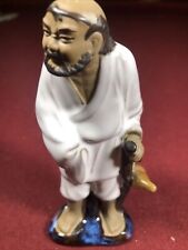 Vintage Chinese Mudmen figurine. Height 4 1/2”, Width 2”. Very Good Glazed. picture