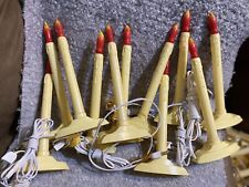 11 Vintage Christmas Window Electric Plastic Wax Drip Candles 10” X 5” READ picture
