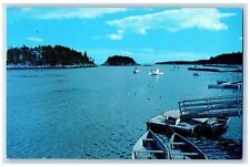 1960 Five Islands Maine View Of Hen Island And Mink Island From Wharf Postcard picture