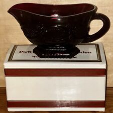 NEW AVON VTG Footed Sauce/Gravy Boat 1876 Cape Cod Ruby Red Coll NIB picture