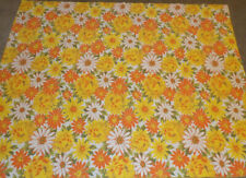 Vintage Retro Yellow Orange Flowered Tablecloth 49x63 picture