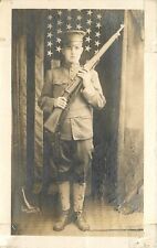 Postcard RPPC 1916 Ohio Columbus Patriotic Soldier rifle OH24-2313 picture
