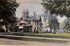Delavan Wisconsin Allyn Mansion Antique Postcard c1910 picture