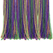 Mardi Gras Beads 30 Pcs Colorful Assorted Beaded Necklace Metallic Colors Party picture