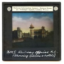 HMS Railway Offices, Station, Hotel, Kuala Lumpur,  Malaysia Antique Slide Photo picture