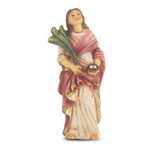 Statue Saint Lucy Catholic Figurine 4 Inch Patron Saint w Holy Card picture
