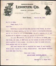 1904 New York - Mergenthaler Linotype Co - Philip T Dodge - Letter Head Bill picture