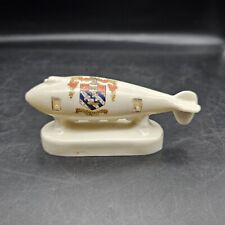Vtg WW1 Arcadian Crested China Super Zeppelin Airship Torquay Crest picture